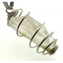 Lemurian Quartz Code Keeper of Freedom Spiral Pendant